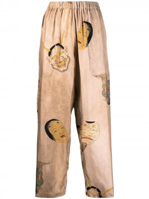 Зауженные брюки с принтом Uma Wang. Цвет: нейтральные цвета