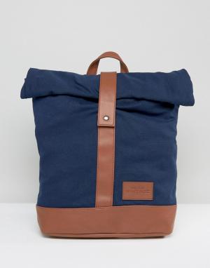 Темно-синий рюкзак с закатанным верхом Dead Vintage. Цвет: синий