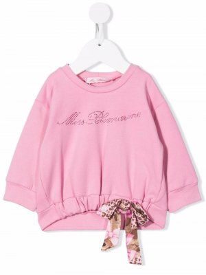 Платье-свитер с логотипом Miss Blumarine. Цвет: розовый