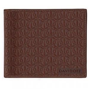 Бумажник , фактура перфорированная, коричневый Davidoff. Цвет: коричневый