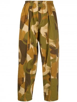 Укороченные зауженные брюки YMC. Цвет: коричневый