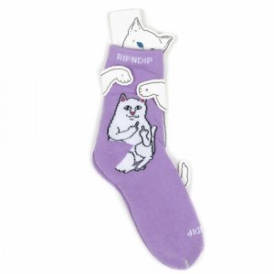 Носки с котом Лордом Нермалом Ripndip Socks, размер Универсальный, фиолетовый. Цвет: фиолетовый