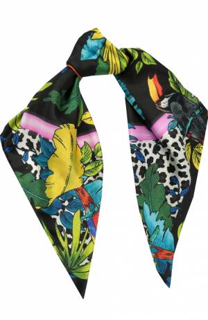 Шелковый шарф с принтом Parrots Marc Jacobs. Цвет: черный