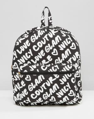 Рюкзак с граффити Juicy Couture. Цвет: черный