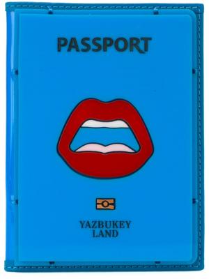 Обложка для паспорта Yazbukey. Цвет: синий