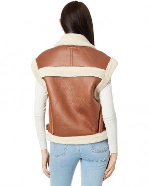 Утепленный жилет Sherpa and Leather Oversized Vest, цвет First Sight Blank NYC