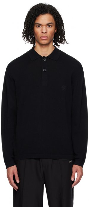 Черная футболка-поло с вышивкой Izzue