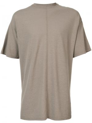 Однотонная футболка Robert Geller. Цвет: коричневый