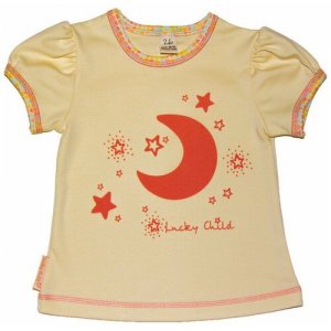 Пижама для девочки/пижама с коротким рукавом /пижама футболка и брюки/размер 28 рост 98-104 lucky child. Цвет: желтый