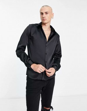 Черная облегающая рубашка Twisted Tailor
