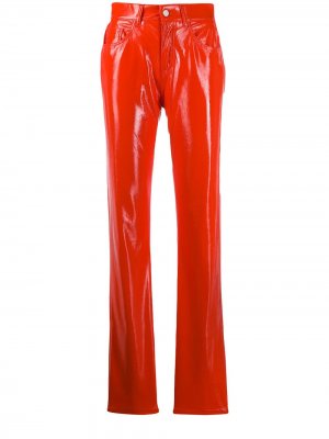 Виниловые брюки Yves Fiorucci. Цвет: оранжевый