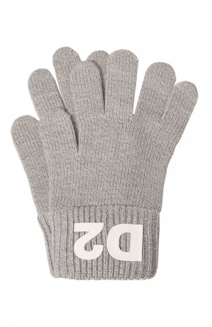 Шерстяные перчатки Dsquared2. Цвет: серый
