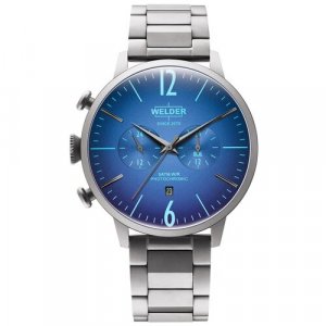 Наручные часы Welder, серебряный WELDER. Цвет: серебристый/синий