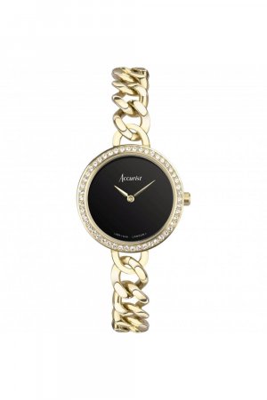 Ювелирные женские классические аналоговые часы из нержавеющей стали - 78006 , черный Accurist