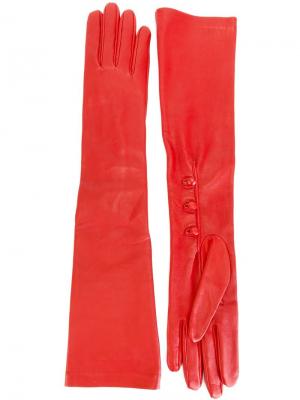Длинный перчатки Alexander McQueen. Цвет: красный