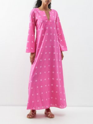 Хлопковый кафтан с принтом тай-дай в индии , розовый Muzungu Sisters