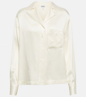 Шелковая рубашка анаграммы LOEWE, белый Loewe