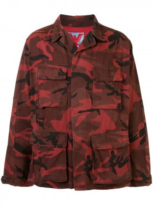 Куртка оверсайз с камуфляжным принтом Adaptation. Цвет: красный