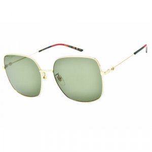 Солнцезащитные очки GG1195SK, зеленый, золотой GUCCI. Цвет: золотистый/зеленый