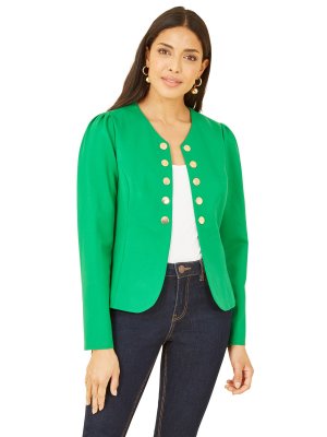 Куртка на пуговицах, зеленая Yumi