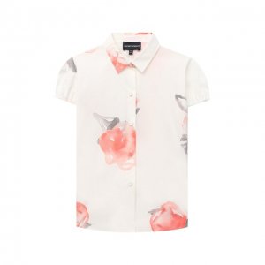 Хлопковая блузка Emporio Armani. Цвет: розовый