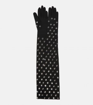 Перчатки из джерси с люверсами , черный Alaïa