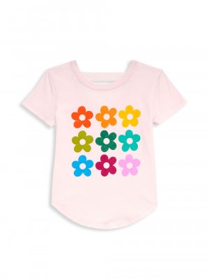 Винтажная футболка из джерси Little Girl's Flower Chaser