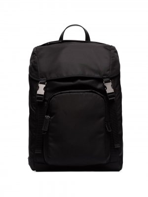 Рюкзак с пряжками Prada. Цвет: черный