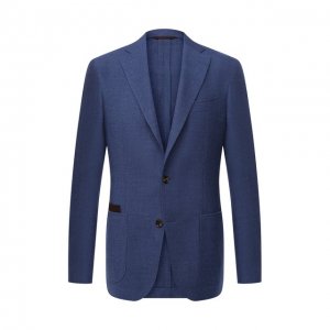 Шерстяной пиджак Luciano Barbera. Цвет: синий