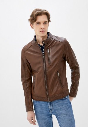 Куртка кожаная Oakwood AGENT. Цвет: коричневый