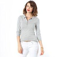 Пуловер с воротником-поло, 100% хлопка R essentiel. Цвет: белый,синий морской,черный
