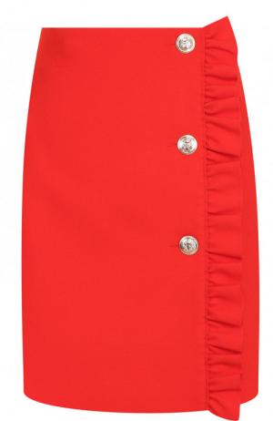 Однотонная мини-юбка на пуговицах MSGM. Цвет: красный