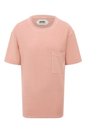 Хлопковая футболка Autry. Цвет: розовый