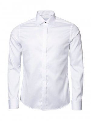 Рубашка-смокинг из твила облегающего кроя с отворотами спереди , белый Eton