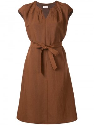 Платье без рукавов с поясом Ballsey. Цвет: коричневый