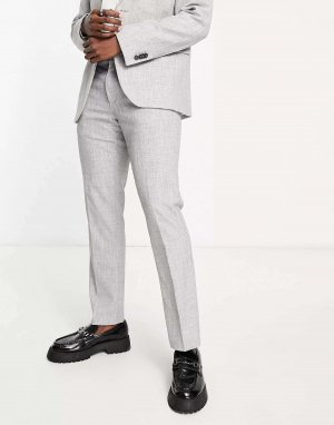 Узкие костюмные брюки серого цвета New Look. Цвет: серый
