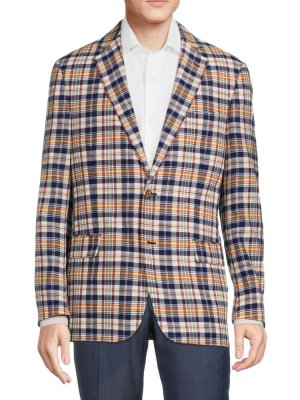 Спортивная куртка в клетку Regent Fit Madras , цвет Beige Multi Brooks Brothers