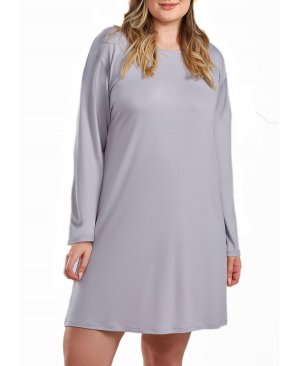 Рубашка для сна больших размеров из модала jewel или платье ультрамягкого и уютного стиля lounge iCollection, светло-серый Icollection