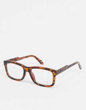Квадратные очки в черепаховой оправе Quay beatnik-Коричневый Australia