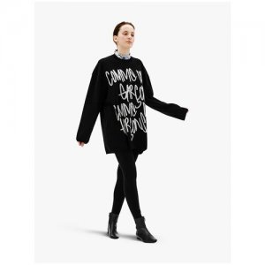 Comme des Garcons Шерстяной свитер с контрастным логотипом S. Цвет: черный