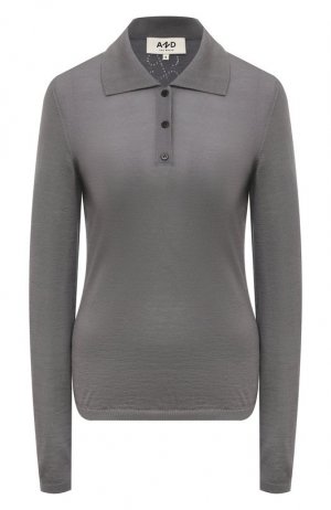 Кашемировый пуловер-поло AND the brand. Цвет: серый