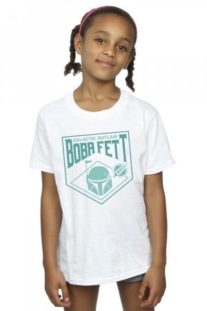 Хлопковая футболка на груди с изображением «Книги Бобы Фетта «Галактический шлем»» , белый Star Wars