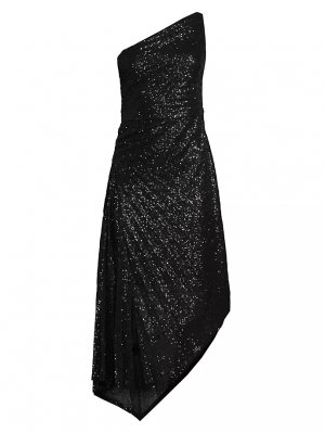 Асимметричное платье Ava с пайетками , черный Ungaro