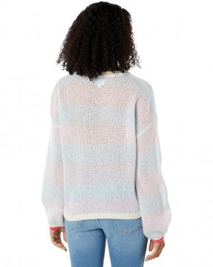 Свитер SUNDRY Stripe Balloon Sleeve Sweater, цвет Ballet/Periwinkle