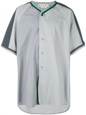 Рубашка с контрастными короткими рукавами Marni. Цвет: серый
