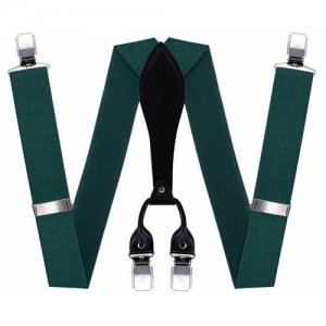 Подтяжки для брюк широкие (3.5 см, 4 клипсы, Зеленый) 54395 OTOKODESIGN. Цвет: зеленый