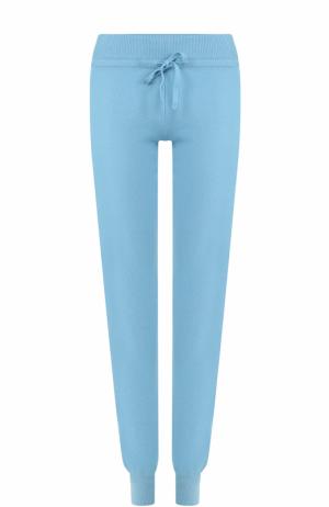 Кашемировые брюки прямого кроя с эластичным поясом и манжетами Cruciani. Цвет: голубой