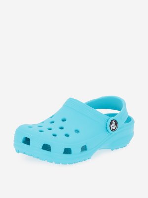 Шлепанцы детские Classic Clog K, Голубой, размер 27 Crocs. Цвет: голубой