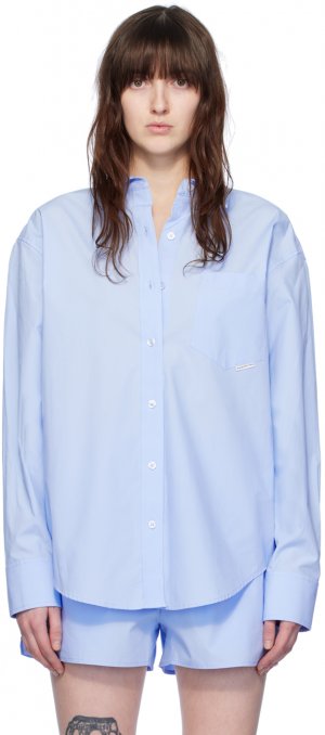 Синяя рубашка с карманом Alexanderwang.T