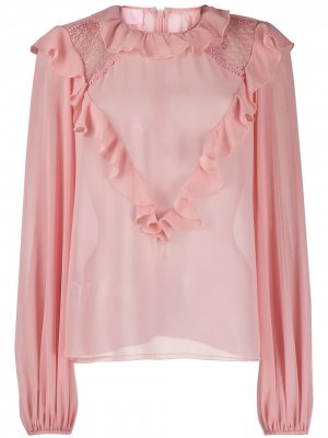 Блузка с оборками Giamba. Цвет: розовый